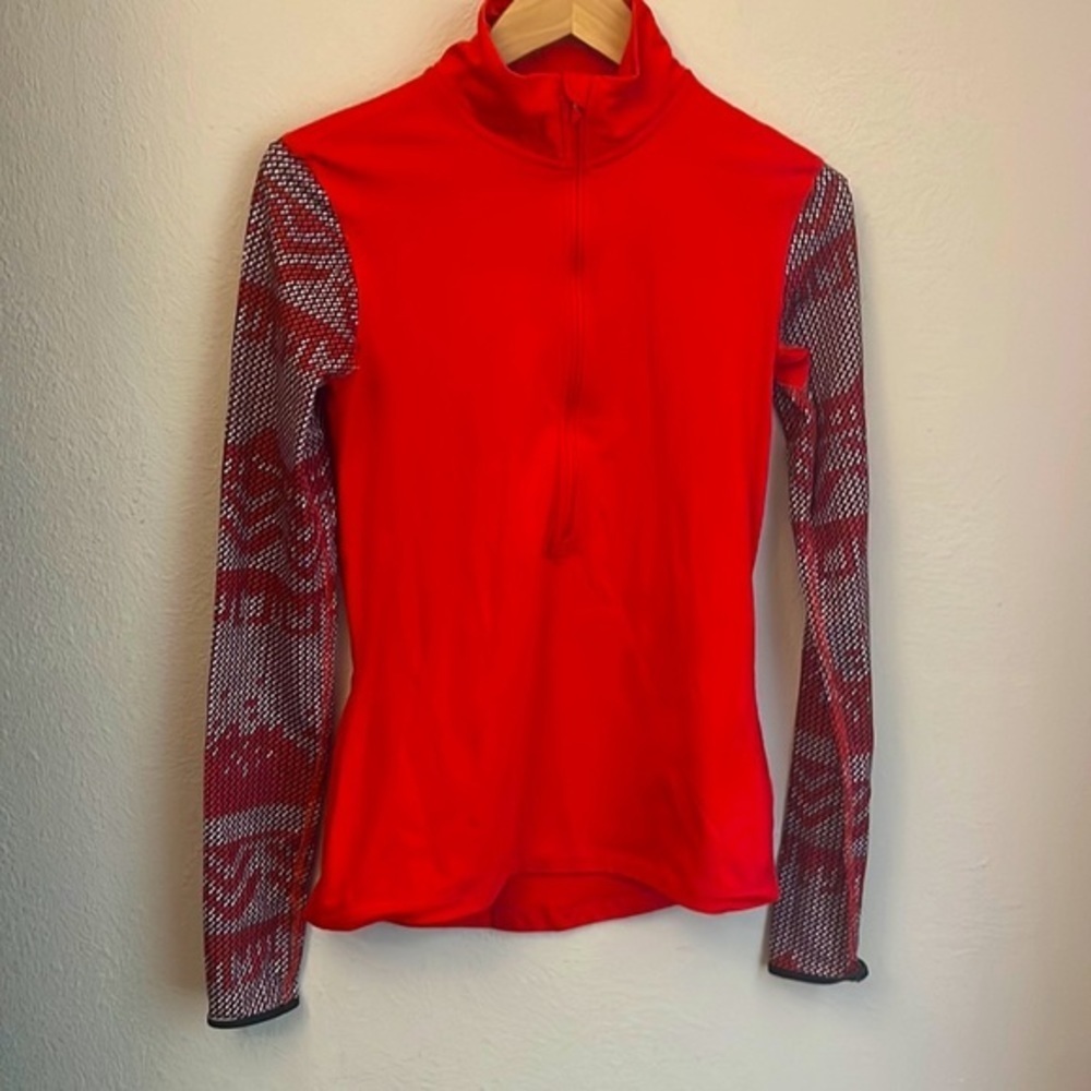 Nike Pro Dri-Fit Red Athletic Pullover Quarter Zip - Size S